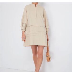 New Tuckernuck Pomander Place Chelsea Dress in Khaki tan beige small mini long